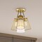 Designers Fountain Liana 19 in. 4-Light Brushed Gold Glam Semi Flush Mount with Etched Glass and Wire Cage Shades D328M-SF-BG - alternate 3